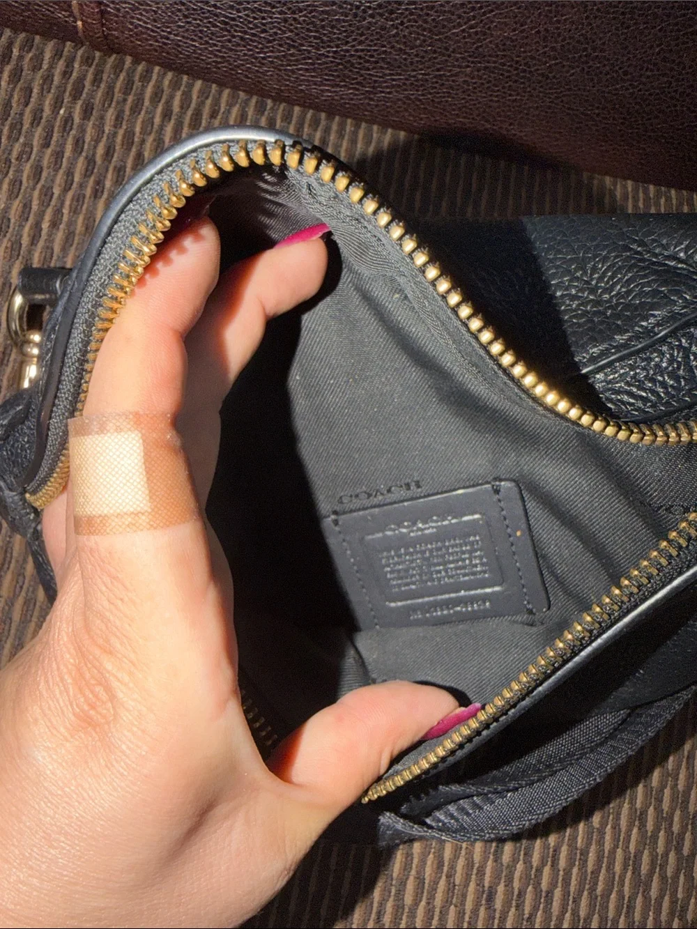 COACH Black Leather Waist Belt Bag